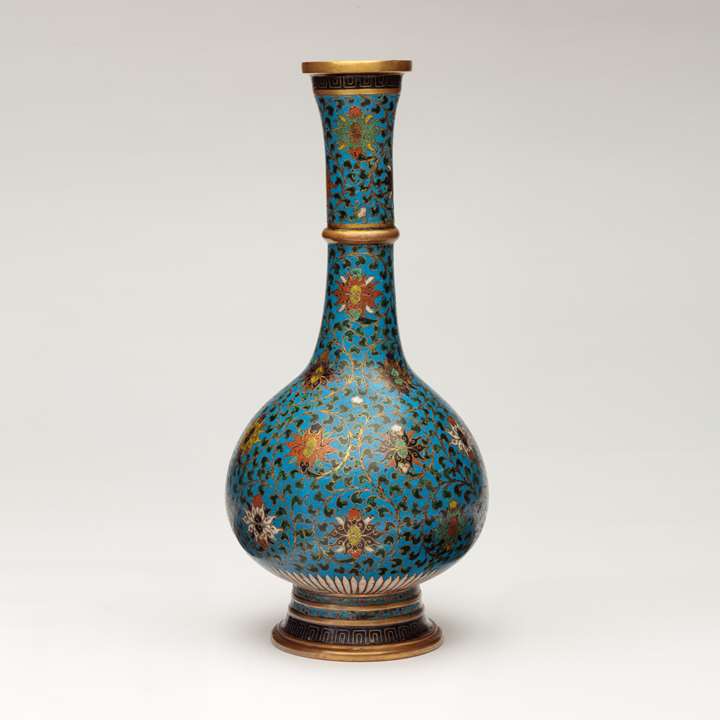 Cloisonné and Gilt-Bronze Bottle (ṣurāḥī)